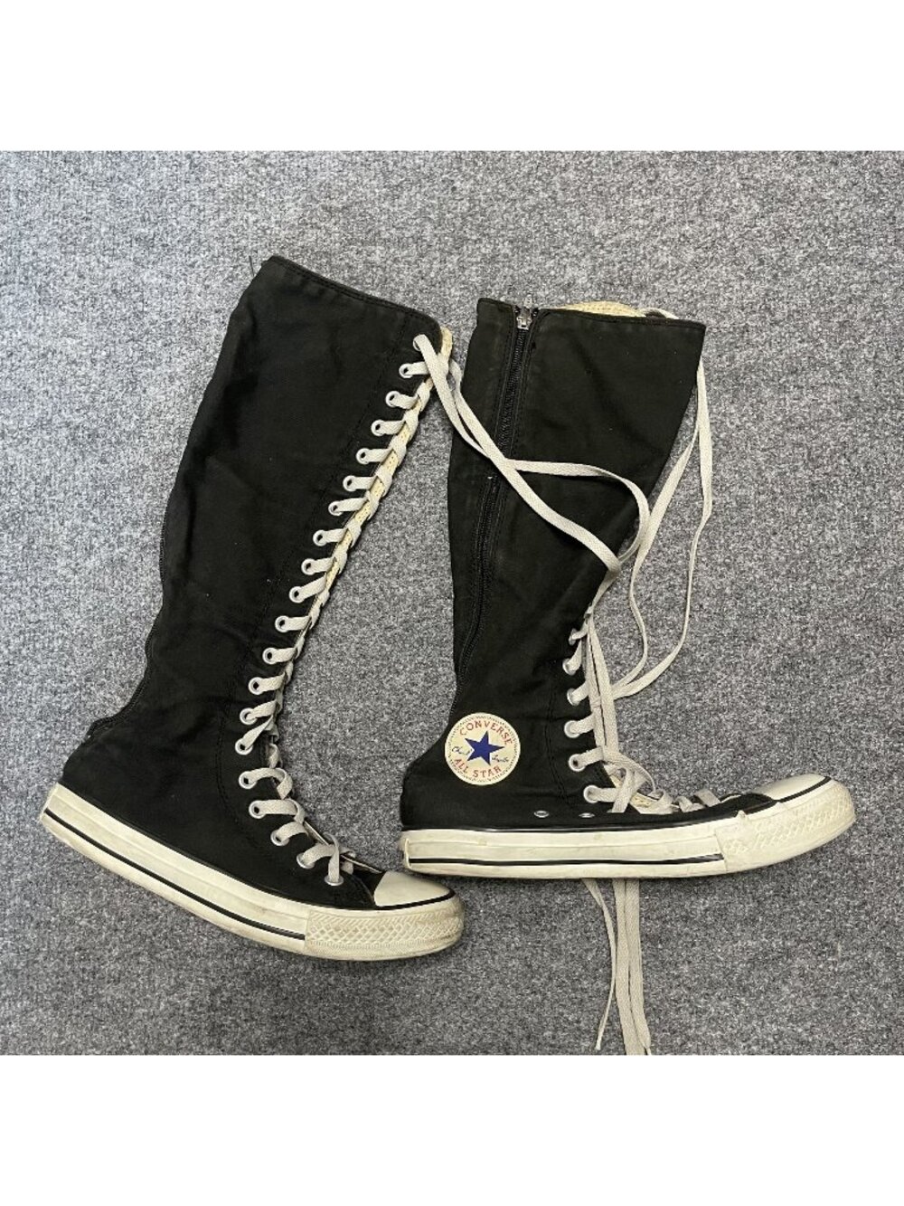 Converse All-Star Knee High Chuck Taylor XX-Hi Black Lace Up Shoes Womens Size 8